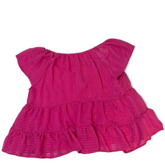 Francesca’s Pink Ruffle Blouse with tie detail size small - Picture 5 of 5